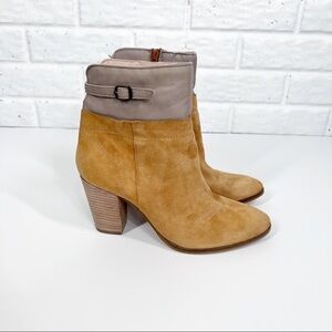 SEYCHELLES Fascinate Tan & Grey Suede Leather Booties